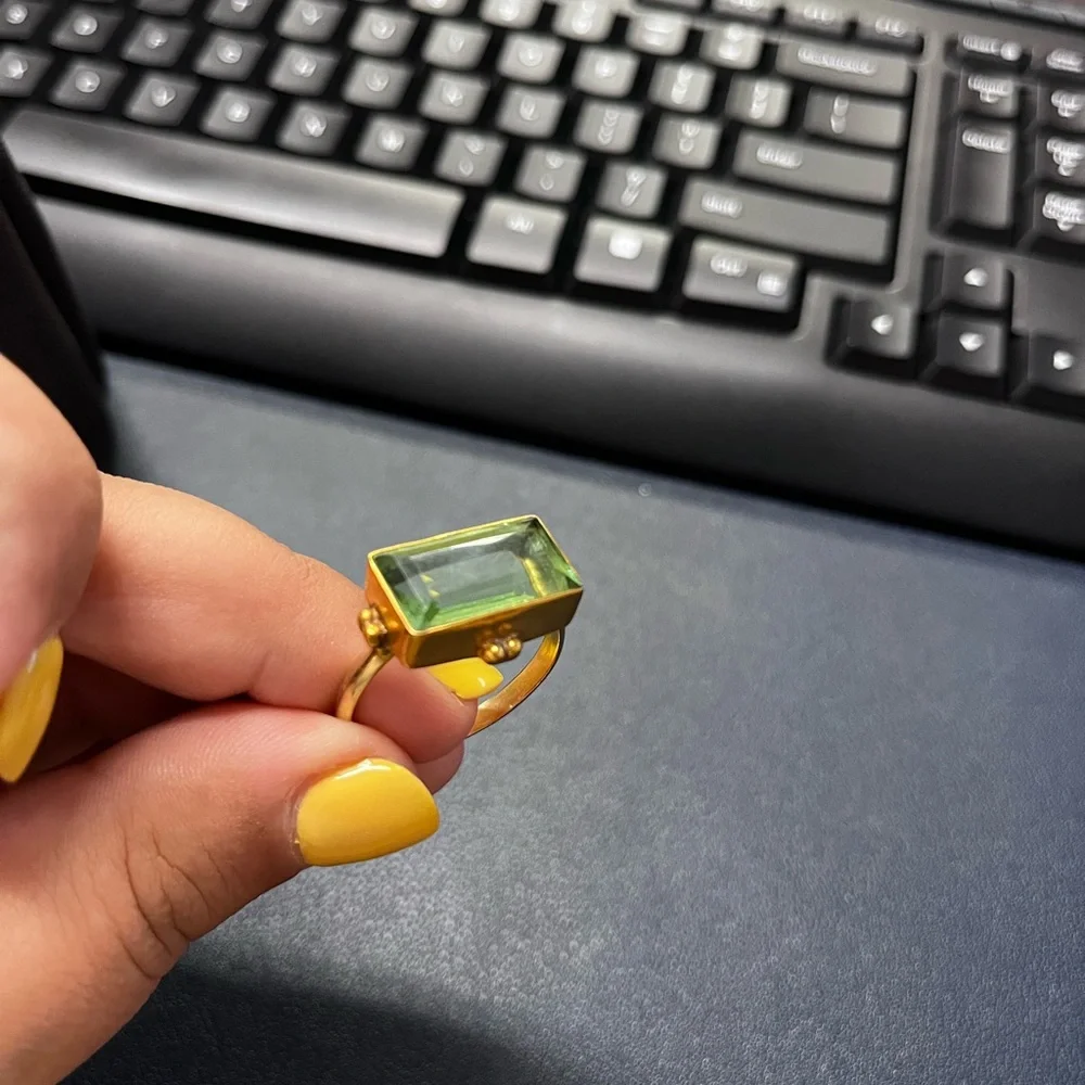 Green and Gold ring : great piece of everyday jewelry